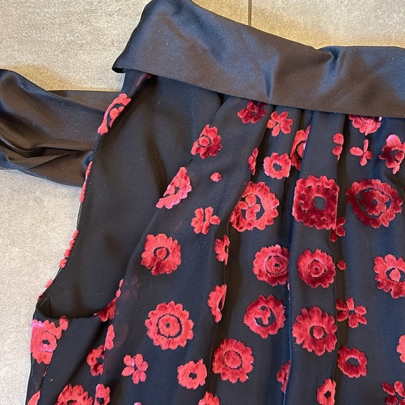 Ramy Brook Black Sleeveless Blouse with Pink Floral Design - Picture 3 of 13